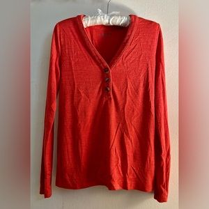LOFT Coral v-neck sweater-shirt, small